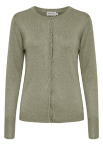 Cardigan oxmo "Strickcardigan OXHlin", Damen, Gr. XS, gr&uuml;n (seagrass melange), Obermaterial: 80% Viskose CV. 20% Nylon NY., Strickjacken Cardigan