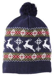 Strickm&uuml;tze Jan Vanderstorm "M&uuml;tze THIM", Herren, Gr. Blacklist, blau (dunkelblau gemustert), Obermaterial: 50% Baumwolle CO. 50% Polyacryl PAN., M&uuml;tzen Strickm&uuml;tze