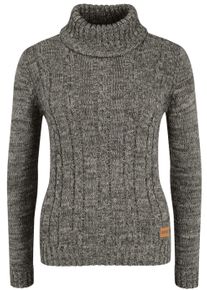 Rollkragenpullover oxmo "Rollkragenpullover OXPhilipa", Damen, Gr. M, grau (dunkelgrau), Obermaterial: 100% Baumwolle CO., Pullover Rollkragenpullover