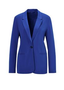 Jackenblazer GOLDNER "Damenblazer mit Reverskragen und Paspeltaschen", Damen, Gr. 40, gr&uuml;n (royalblau), Obermaterial: 48% Polyamid PA. 40% Viskose CV. 12% Elasthan EL., Gerade, Blazer Jackenblazer, mit formgebenden Teilungsn&auml;hte