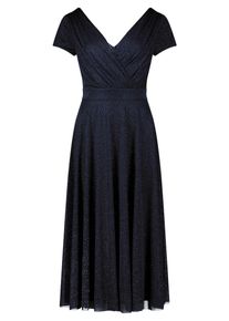 Cocktailkleid Vera Mont "Cocktailkleid im Glitzer-Look", Damen, Gr. 38, EURO, blau (dunkelblau, grau), 100% Polyester PES., Kleider Cocktailkleid