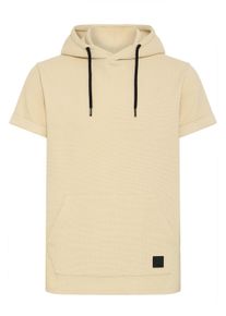 Kurzarmpullover INDICODE "Kurzarmpullover IDNils", Herren, Gr. L, beige (fog), Web, Obermaterial: 55% Baumwolle CO. 45% Polyester PES., unifarben, normal, ohne Ausschnitt, Pullover Kurzarmpullover