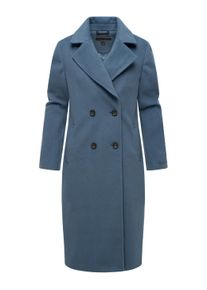 Langmantel Navahoo "Kurzmantel Sternlein 14", Damen, Gr. M, blau (dusty blau), Obermaterial: 90% Polyester PES. 10% Viskose CV. Obermaterial: Futter: 100% Polyester PES., M&auml;ntel Langmantel