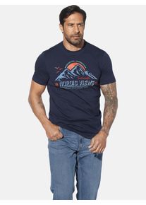 T-Shirt Jan Vanderstorm "T-Shirt SVENBOR", Herren, Gr. XL, blau (dunkelblau), Obermaterial: 100% Baumwolle CO., Shirts T-Shirt