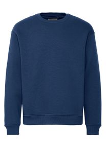 Longpullover Blend "Longpullover BHSweatshirt", Herren, Gr. M, blau (marineblaus), Web, Obermaterial: 50% Baumwolle CO. 50% Polyester PES., unifarben, Rundhals, Pullover Longpullover