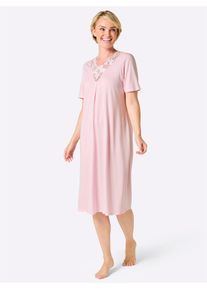 w&auml;schepur Nachthemd W&Auml;SCHEPUR "Nachthemd", Damen, Gr. 40/42, Normalgr&ouml;&szlig;en, ros&eacute;, 100% Baumwolle, Spitze:100% Polyester, unifarben, Kleider Nachthemd