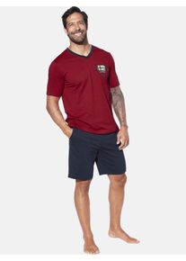 Shorty Jan Vanderstorm "Kurzer Schlafanzug EDIN", Herren, Gr. XL, rot, Obermaterial: 100% Baumwolle CO., Homewear-Sets Shorty