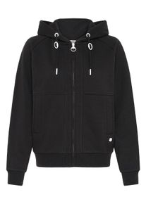 Sweatjacke oxmo "Sweatjacke OXAndie", Damen, Gr. XXL, schwarz, Obermaterial: 55% Polyester PES. 45% Baumwolle CO., Sweatjacken Sweatjacke