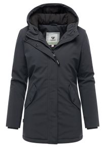 Regenmantel Ragwear "Softshellmantel Navanuti", Damen, Gr. XL, grau (dunkelgrau), Obermaterial: 96% Polyester PES. 4% Elasthan EL. Obermaterial: Futter: 100% Polyester PES. 100% Polyester PES., M&auml;ntel Regenmantel