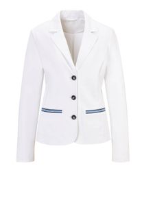 Kurzjacke GOLDNER "Blazer", Damen, Gr. 48, wei&szlig;, Obermaterial: 67% Viskose CV. 27% Polyamid PA. 6% Elasthan EL., Sonstiges, Jacken Kurzjacke, ungef&uuml;ttert mit Belegverarbeitung an Innenseite