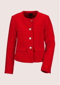 Madeleine Mode Jerseyblazer MADELEINE "Blazer Eleganter Tweed-Kurzblazer mit Metallkn&ouml;pfen", Damen, Gr. 48, rot, Obermaterial: 80% Polyester PES. 20% Wolle WO., Modern, normal, Blazer Jerseyblazer, Edle Metallkn&ouml;pfe