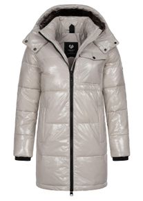Wintermantel Ragwear "Wintermantel Roobie Long", Damen, Gr. L, grau (zinc), Obermaterial: 100% Nylon NY. Obermaterial: Futter: 100% Polyester PES. 100% Polyester PES., M&auml;ntel Wintermantel