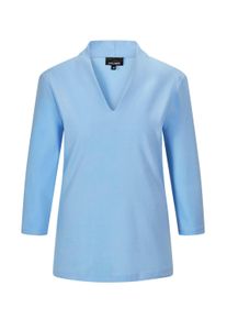 Kurzarmshirt GOLDNER "Kurzgr&ouml;&szlig;e Elegantes Basic-Shirt mit V-Ausschnitt", Damen, Gr. 23, blau (hellblau), Obermaterial: 100% Baumwolle CO., Modisch, V-Ausschnitt, Shirts Kurzarmshirt, V-Ausschnitt