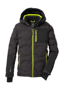 Steppjacke Killtec "KSW 203 BYS QLTD JCKT", Jungen, Gr. 176, stein, Obermaterial: 100% Polyester;Futter: 100% Polyester;F&uuml;llung: 100% Polyester, Jacken Steppjacke, Winddichte Kinderjacke mit 10.000 mm Wassers&auml;ule, verstellbarer Kapuze