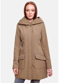 Winterjacke Marikoo "Marikoo Mayleen Damen Softshell Jacke B856", Damen, Gr. L, grau (taupe), Obermaterial: 95% Polyester PES. 5% Elasthan EL., Jacken Winterjacke