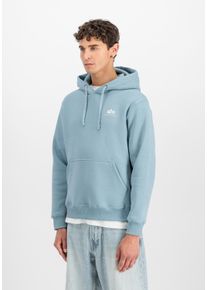 Hoodie Alpha Industries "Basic Hoodie SL", Herren, Gr. M, bunt (graublau), Obermaterial: 80% Baumwolle, 20% Polyester, regular fit, Sweatshirts Hoodie