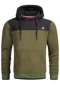 Kapuzenpullover Alessandro Salvarini "Alessandro Salvarini Herren Hoodie AS312", Herren, Gr. S, gr&uuml;n (olive, schwarz), Obermaterial: 65% Baumwolle CO. 35% Polyester PES., Sweatshirts Kapuzenpullover