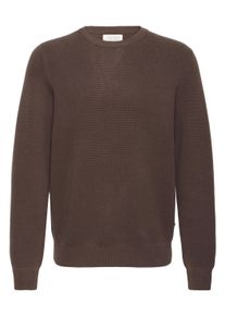Strickfleece-Pullover Casual Friday "Strickpullover CFTHEO", Herren, Gr. L, braun (demitasse), Obermaterial: 39% Baumwolle CO. 34% Polyester PES. 27% Viskose CV., Pullover Strickfleece-Pullover