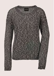 Madeleine Mode Longpullover MADELEINE "Pullover Pullover mit Metallic-Effekt", Damen, Gr. 36/38, wei&szlig; (wollwei&szlig;), Obermaterial: 40% Polyester PES. 35% Baumwolle CO. 25% Viskose CV., Modern, normal, Pullover Longpullover