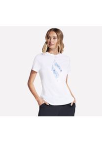 T-Shirt Skechers "BRIGHT WHITE", Damen, Gr. L (42/44), wei&szlig; (hellwei&szlig;), Obermaterial: 52% Baumwolle, 48% Polyester, Rundhals, Shirts T-Shirt, sportlicher Stil, aus Baumwolle und Polyester, pflegeleicht