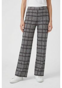 Stoffhose MAC "CHIARA", Damen, Gr. 46, L&auml;nge 32, burgundy check, Web, Obermaterial: 90% Polyester, 10% Elasthan, bedruckt, weit kn&ouml;chellang, Hosen Stoffhose, Sommerhose mit All-Over Print