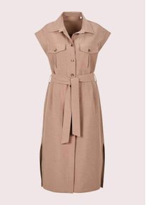 Madeleine Mode Sommerkleid MADELEINE "Hemdblusenkleid Sommerkleid mit Bindeband", Damen, Gr. 34, N-Gr, braun (tabakbraun), Obermaterial: 81% Lyocell CLY. 13% Baumwolle CO. 6% Leinen LI., Modern, tailliert, Kleider Sommerkleid, Hemdblusenkleid mit Bindeband, aufgesetzter Brusttasche mit Falte, Klappe und Knopf