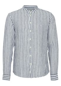 Langarmhemd Casual Friday "Langarmhemd CFANTON LS CC linen striped shirt", Herren, Gr. L, N-Gr, blau (navy blazer), Obermaterial: 80% Leinen LI. 20% Baumwolle CO., Hemden Langarmhemd