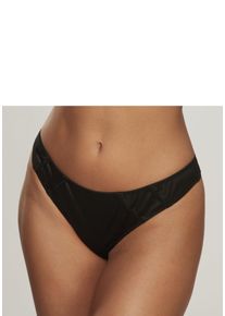 String Petite Fleur Gold, Damen, Gr. 32/34, schwarz, Microfaser, Obermaterial: 60% Polyester, 36% Polyamid, 4% Elasthan, Unterhosen String, mit edlem B&auml;nderdetail und Ringaccessoire aus Satin-Material