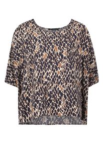 Schlupfbluse Betty Barclay "Schlupfbluse mit Schmucksteinen", Damen, Gr. 46, blau (dunkelblau, braun), Obermaterial: 100% Viskose CV., Blusen Schlupfbluse