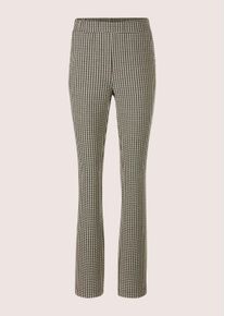 Madeleine Mode Schlupfhose MADELEINE "Schlupfhose Gerade Jersey-Hose mit Muster", Damen, Gr. 48, N-Gr, wei&szlig; (bleigrau, perlwei&szlig;), Obermaterial: 67% Polyester PES. 30% Viskose CV. 3% Elasthan EL., Hosen Schlupfhose