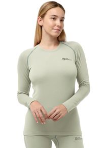 Langarmshirt Jack Wolfskin "INFINITE WARM LS W", Damen, Gr. XL (46), gr&uuml;n (mint, leaf), Obermaterial: 92% Polyester, 8% sonstige Fasern, Shirts Langarmshirt