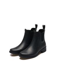 LANDS' END Wasserdichte Chelsea-Gummistiefeletten, Damen,  Schwarz, Gummi, by Lands' End