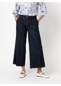 Weite Jeans Toni "Jenny Culotte", Damen, Gr. 48, N-Gr, blau rinsed, Denim/Jeans, Obermaterial: 79% Baumwolle, 11% Polyester, 8% Lyocell, 2% Elasthan, unifarben, normal lang, Jeans Weite Jeans, im Culotte-Stil