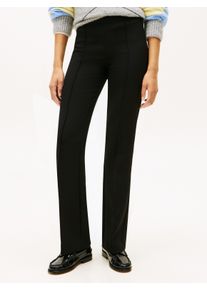 Anzughose Tommy Hilfiger "PUNTO KICK FLARE PANT", Damen, Gr. 42, N-Gr, schwarz, Web, Obermaterial: 68% Polyester, 28% Viskose, 4% Elasthan, unifarben, regular fit kn&ouml;chellang, Hosen Anzughose, in ausgestellter Form