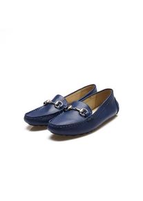 LANDS' END Horsebit Mokassins aus Leder, Damen,  Blau, Leder, by Lands' End