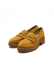 LANDS' END Leder-Pennyloafer mit Chunky Sohle, Damen,  Braun, Leder, by Lands' End