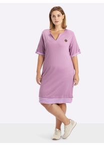 sheego Gro&szlig;e Gr&ouml;&szlig;en Shirtkleid mit Kontrast-Ringelstoff, orchidee, Gr&ouml;&szlig;e 48 - Damen