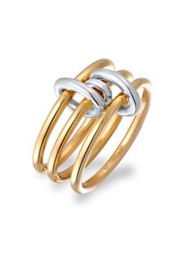 Silberring Elli "Ring Bandring Stapellook 925 Sterling Silber" Gr. 52, bunt, Fingerringe, Damen, 52, Silber 925 (Sterlingsilber), Silberring