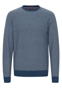 Strickfleece-Pullover FQ1924 "Strickpullover FQLeon", Herren, Gr. L, blau (schwarz denim), Obermaterial: 100% Baumwolle CO., Pullover Strickfleece-Pullover
