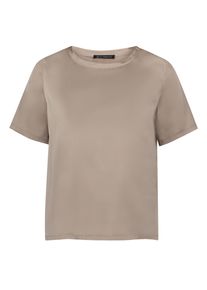 Schlupfbluse Betty Barclay "Schlupfbluse mit Rundhalsausschnitt", Damen, Gr. 46, grau (taupe), Obermaterial: 97% Polyester PES. 3% Elasthan EL., Blusen Schlupfbluse