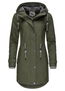 Regenmantel PEAK TIME "Regenjacke L60042", Damen, Gr. 4XL, gr&uuml;n (olive21), Obermaterial: 100% Polyurethan PU. Obermaterial: Futter: 100% Polyester PES. 100% Polyester PES., M&auml;ntel Regenmantel