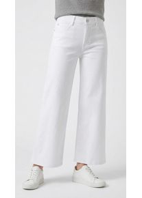 Weite Jeans MAC "DREAM WIDE", Damen, Gr. 34, N-Gr, wei&szlig; denim, Web, Obermaterial: 75% Baumwolle, 12% Modal, 9% Polyester, 4% Elasthan, Jeans Weite Jeans, mit Fransen am Saum