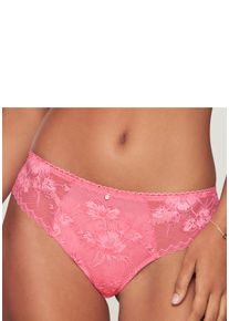 String Lascana, Damen, Gr. 40/42, pink, Spitze, Obermaterial: 87% Polyamid, 13% Elasthan, k&ouml;rpernah, Unterhosen String, rundherum aus floraler, dezent transparenter Spitze