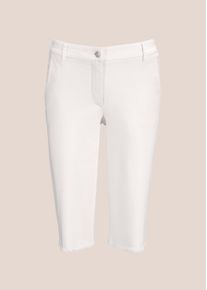 Madeleine Mode Palazzohose MADELEINE "Bermuda Bermuda mit Fransen", Damen, Gr. 46, N + K Gr, wei&szlig;, Obermaterial: 71% Baumwolle CO. 20% Lyocell CLY. 6% Polyester PES. 3% Elasthan EL., Hosen Palazzohose