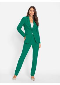Hosenanzug Heine, Damen, Gr. 46, Normalgr&ouml;&szlig;en, gr&uuml;n, 77% Polyester, 20% Viskose, 3% Elasthan, Anz&uuml;ge Hosenanzug