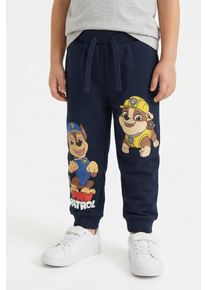 Sweathose name it "NMMJEEP PAW NREG SWEAT PANTS BRU CPLG", Jungen, Gr. 122, N-Gr, navy blazer, angeraute Sweatware, Obermaterial: 95% Baumwolle, 5% Elasthan, bedruckt, normal normal, Hosen Sweathose
