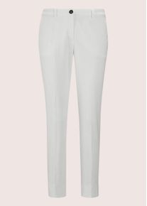 Madeleine Mode Chinohose MADELEINE "Hose Chino-Hose mit B&uuml;gelfalten", Damen, Gr. 46, N + K Gr, wei&szlig; (perlwei&szlig;), Obermaterial: 97% Baumwolle CO. 3% Elasthan EL., Hosen Chinohose