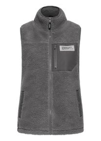 Pl&uuml;schweste oxmo "Pl&uuml;schweste OXABBY", Damen, Gr. XL, grau (iron gate), Obermaterial: 100% Polyester PES., Westen Pl&uuml;schweste