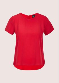 Madeleine Mode Shirtbluse MADELEINE "Blusenshirt Sommerbluse mit Rei&szlig;verschluss", Damen, Gr. 46, rot, Obermaterial: 97% Polyester PES. 3% Elasthan EL., Modern, gerade, Blusen Shirtbluse, Rei&szlig;verschluss am R&uuml;cken