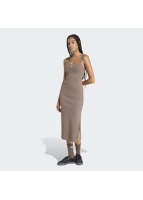 Shirtkleid adidas originals "ESSENTIALS RIB TANK WASHED", Damen, Gr. XS, N-Gr, earth strata, Obermaterial: 95% Baumwolle, 5% Elasthan, Kleider Shirtkleid